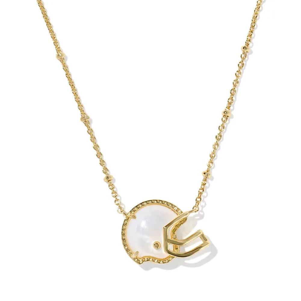 Kendra Scott Football Helmet Gold Short Pendant Necklace