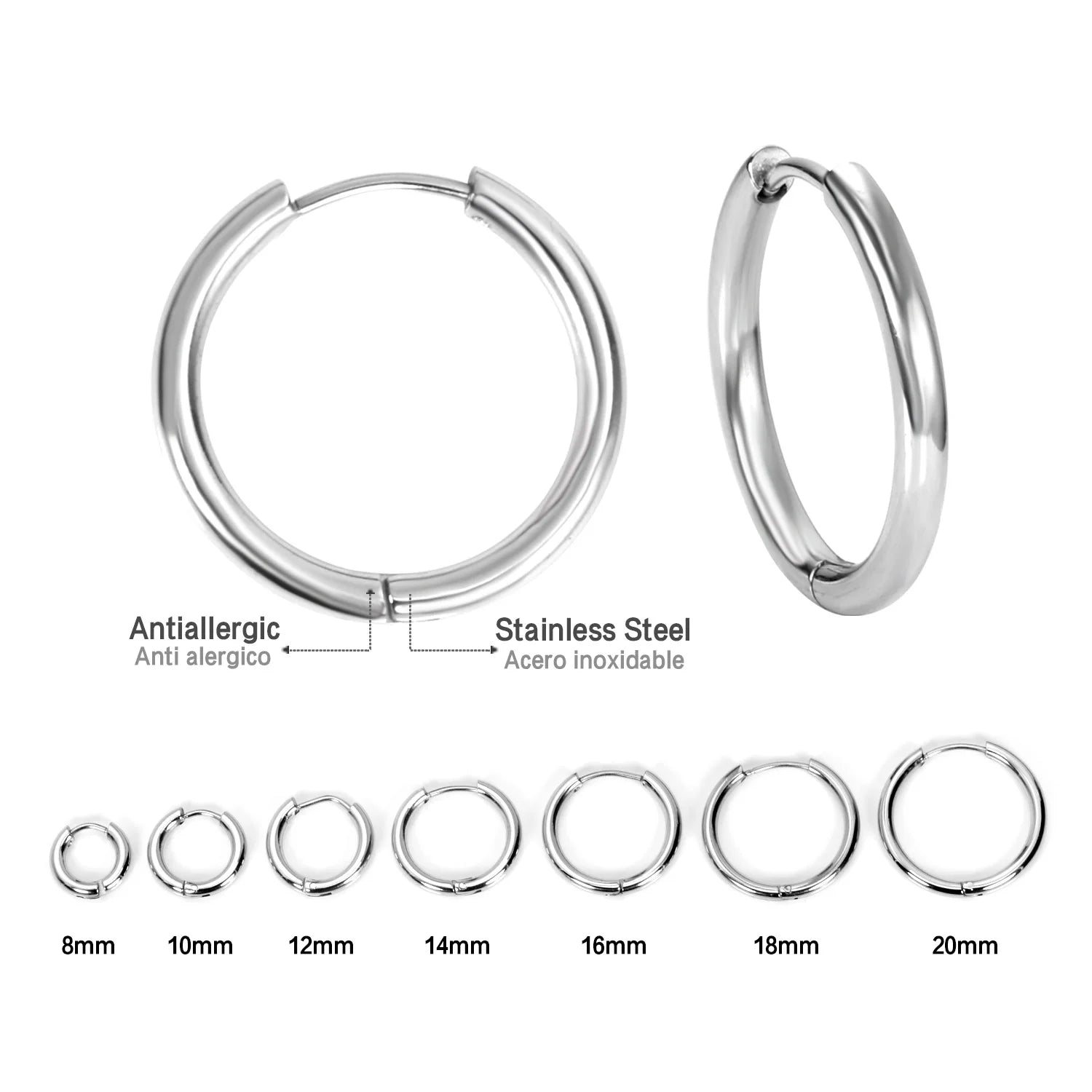 Ajax Stainless Steel Earrings for Men and Women