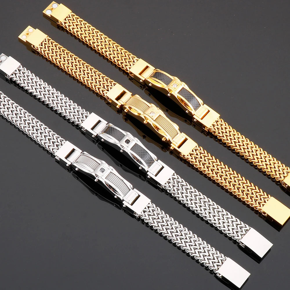 Goma Stainless Steel Men's Gold Color Bracelet