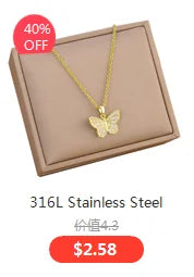 Stainless Steel Butterfly Jewelry Set - Gold Necklace & Earrings