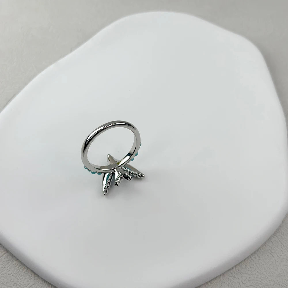 Kendra Scott Blue Melody Bird Cocktail Ring – 14K Gold-Plated Statement Ring