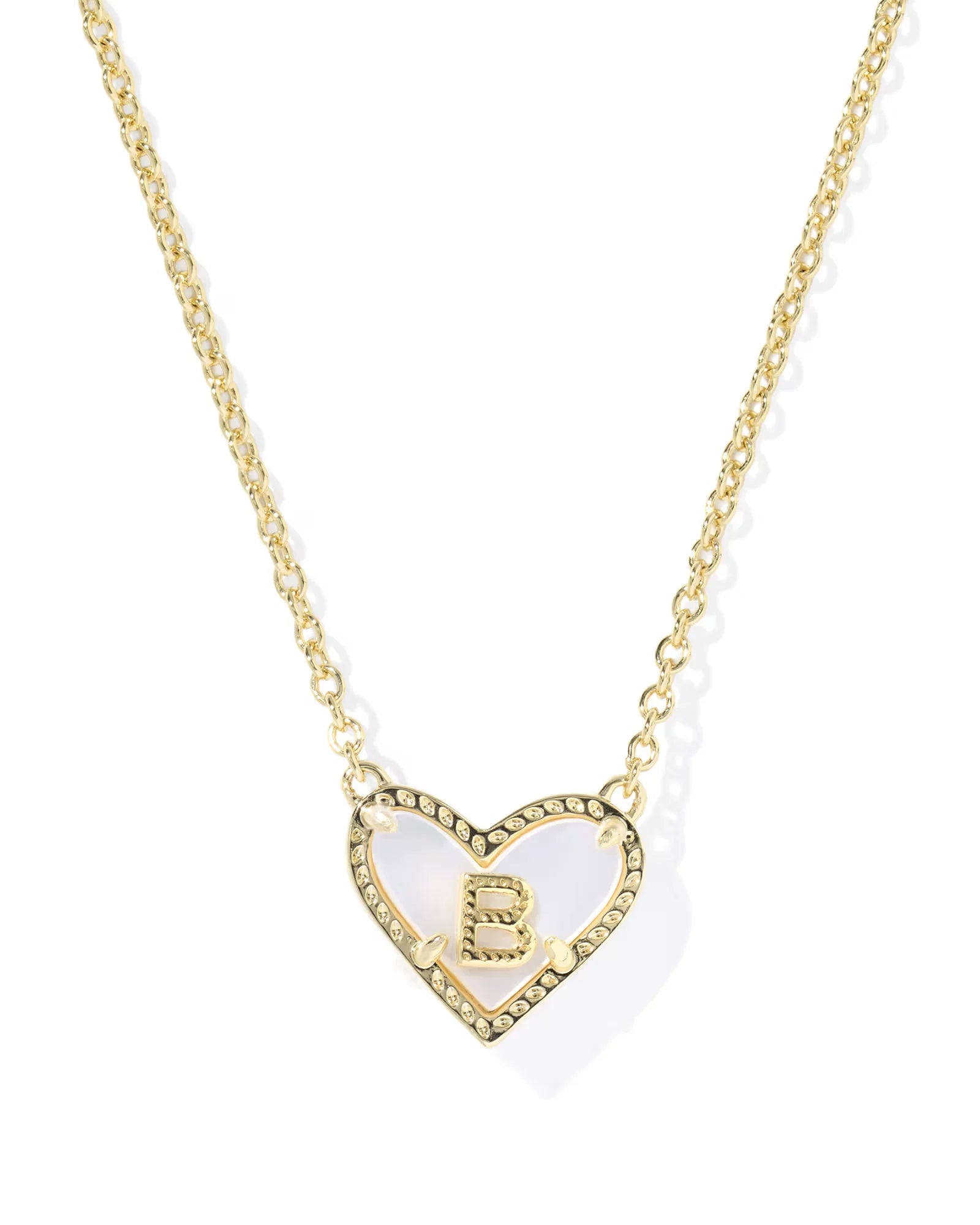 Ari Heart Letter Gold Short Pendant Necklace- Kendra Scott