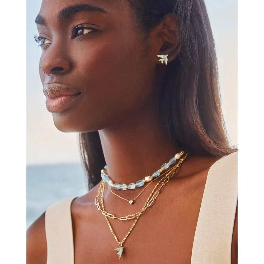 Melody Bird Gold Stud Earrings- Kendra Scott