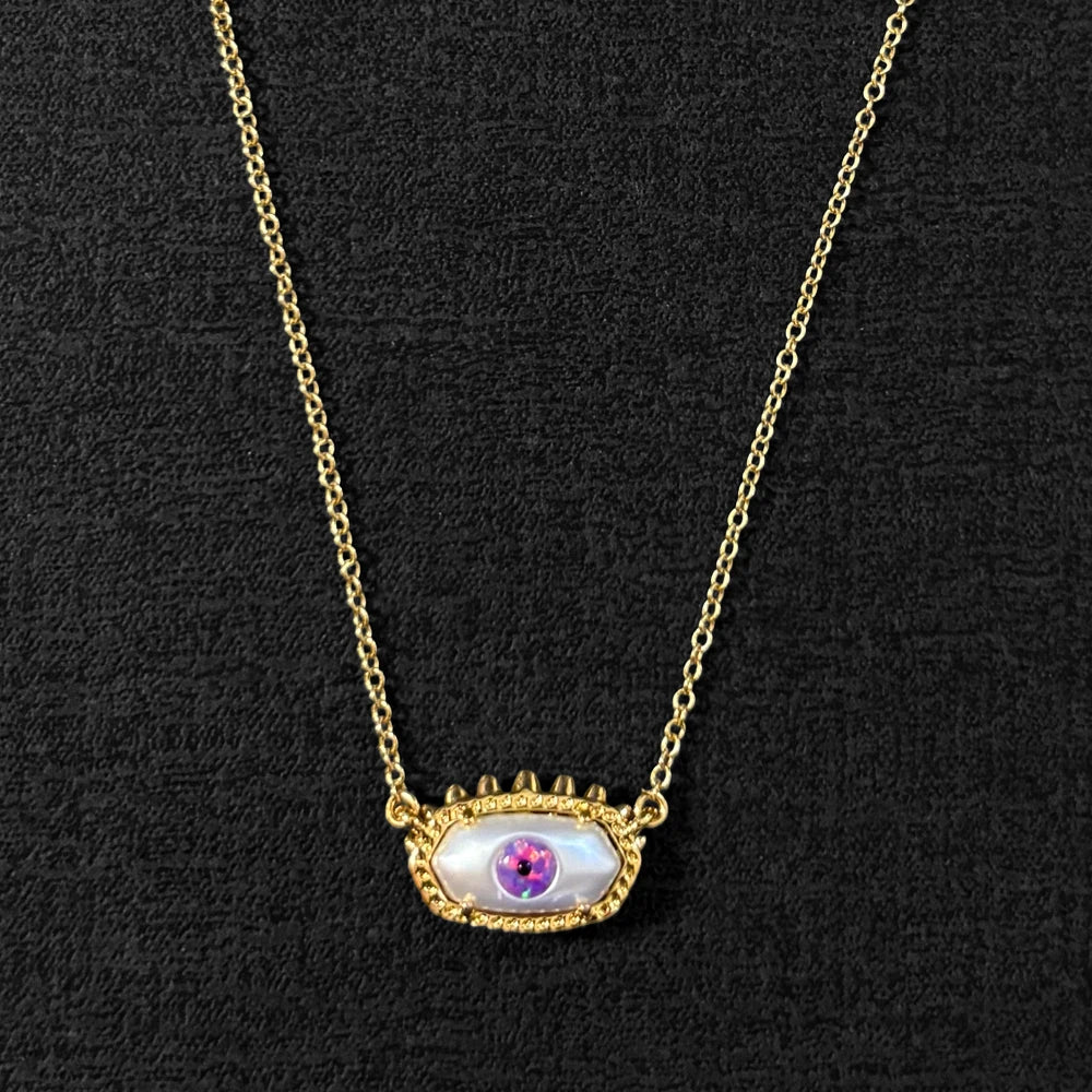 Evil Eye Pendant Necklace – Ivory Mother of Pearl Gold-Plated Kendra Scott