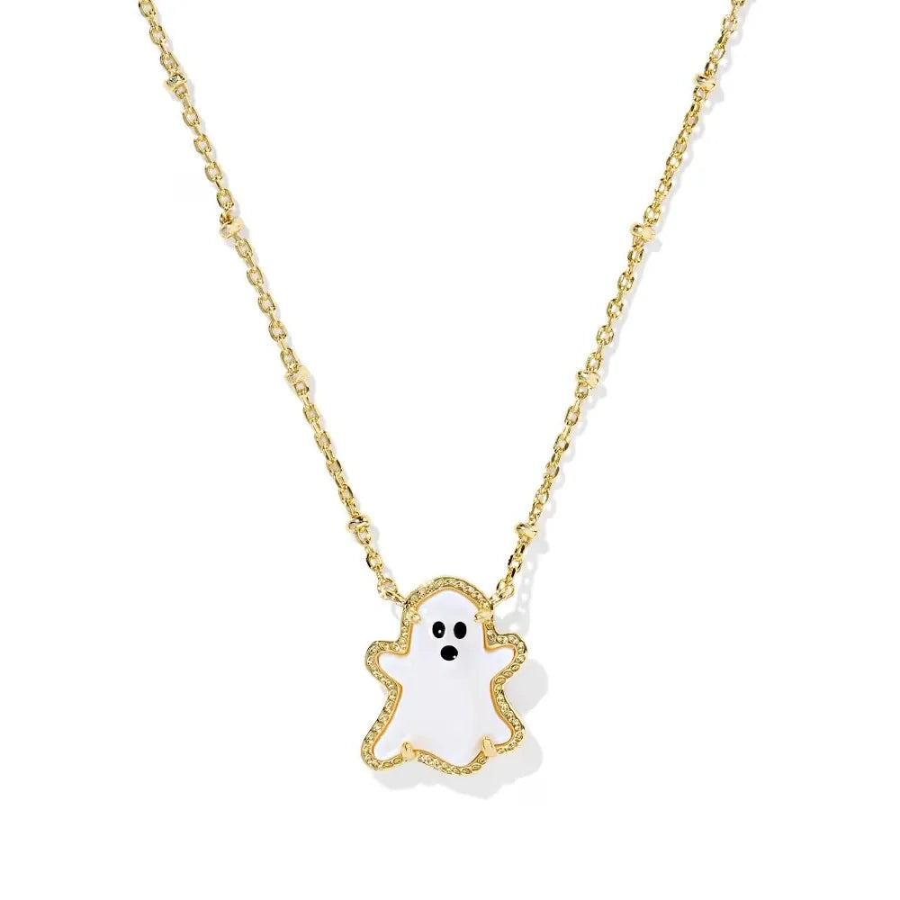 Gold Ghost Pendant Necklace – Scary-Cute Halloween