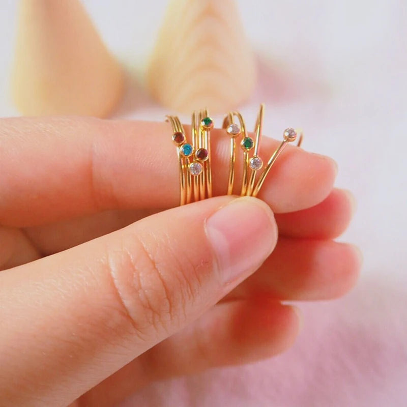 Gold-Filled Boho Handmade Rings – 6 Color Minimalist Stacking Jewelry | Anillos Mujer