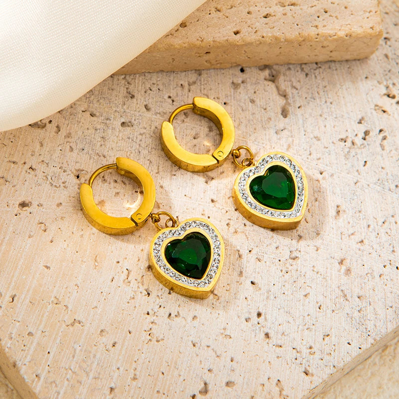 Green Heart Jewelry Set