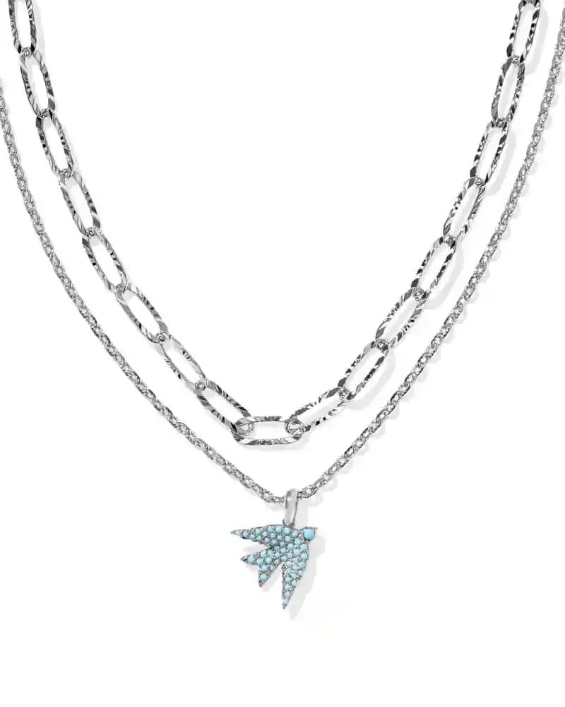 Blue Melody Bird Double Layer Necklace Kendra Scott