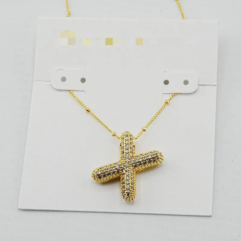 Kendra Scott Gold Initial Letter Necklace – 26 Zircon Alphabet Pendants