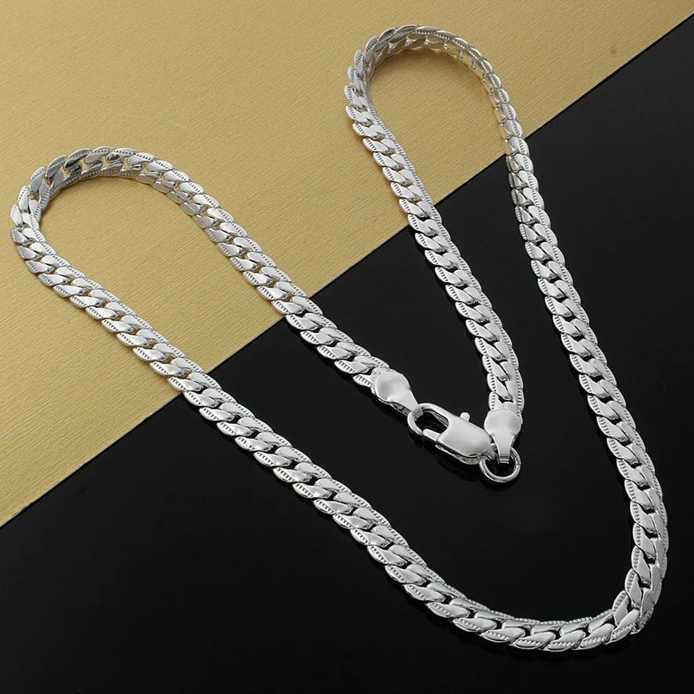 Sterling Silver Snake Chain Necklace – Classic Fashion Jewelry for Men & Women