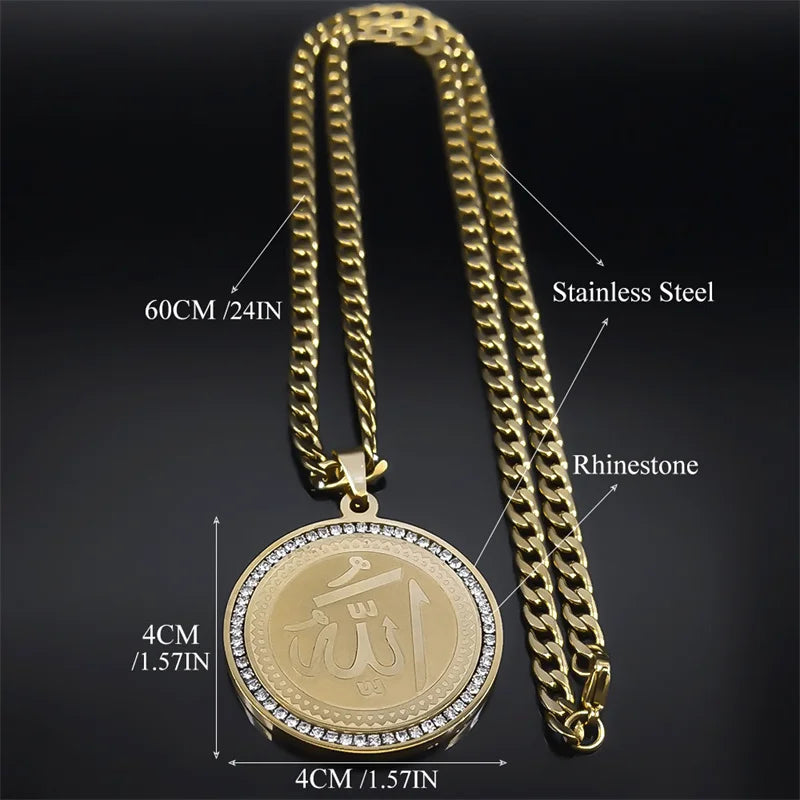 Gold Stainless Steel Allah  Necklace for unisex – Islamic Jewelry