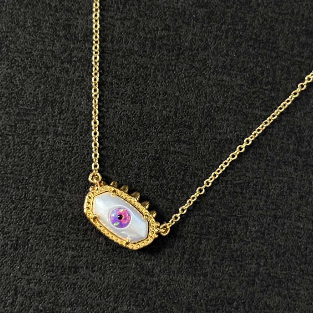 Evil Eye Pendant Necklace – Ivory Mother of Pearl Gold-Plated Kendra Scott