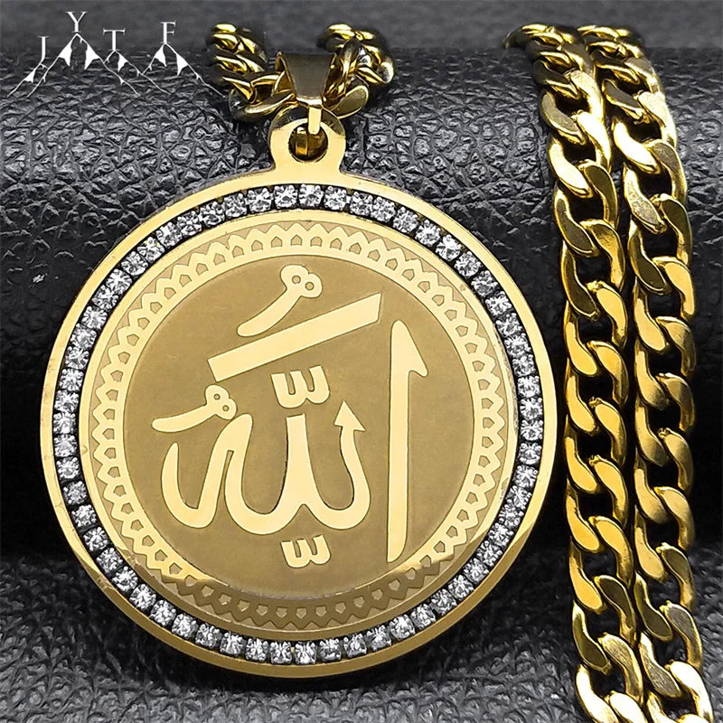 Gold Stainless Steel Allah  Necklace for unisex – Islamic Jewelry