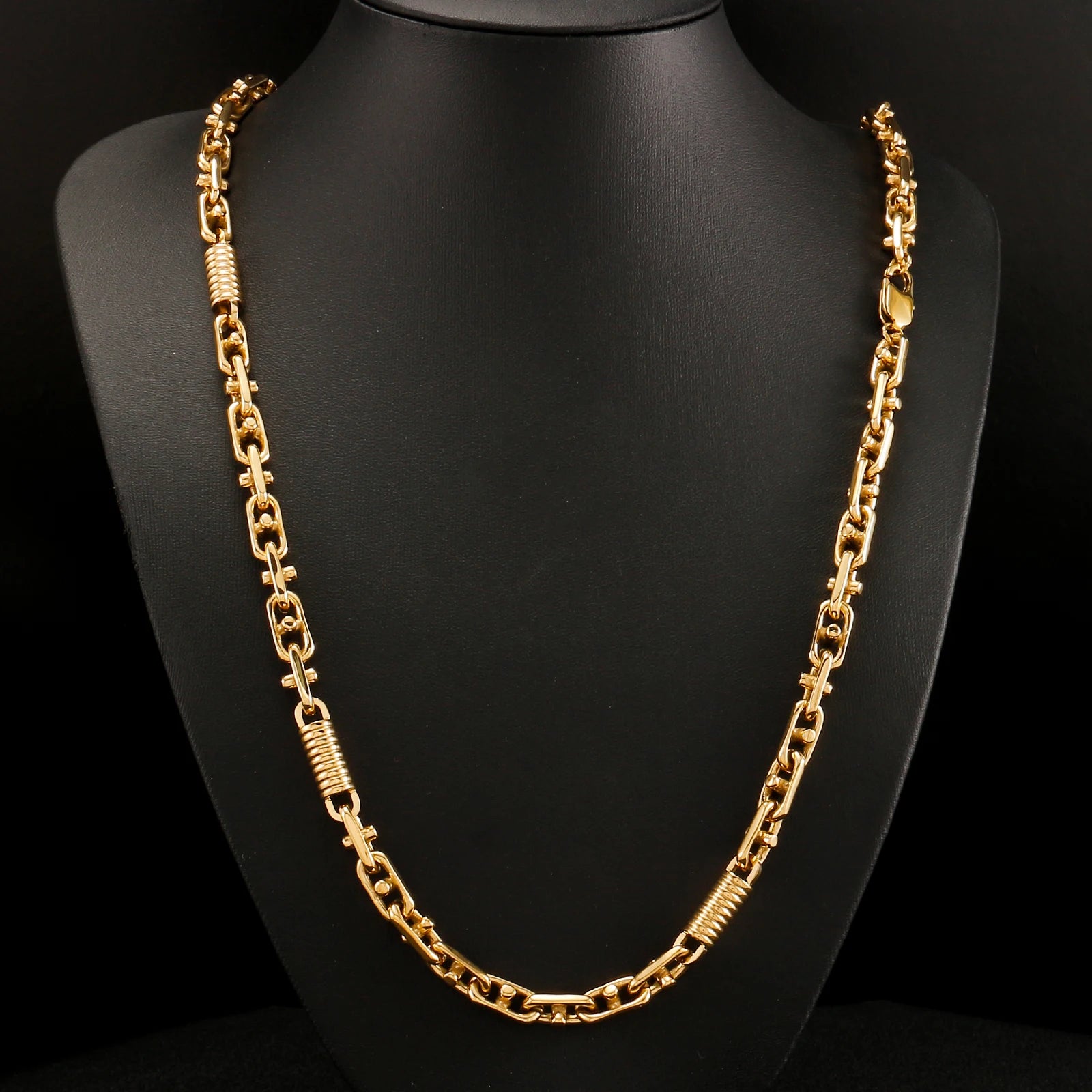 Golden Cuban Link Chain Necklace & Bracelet Set | Stainless Steel Fashion Jewelry