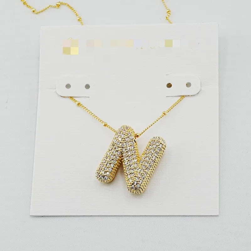 Kendra Scott Gold Initial Letter Necklace – 26 Zircon Alphabet Pendants