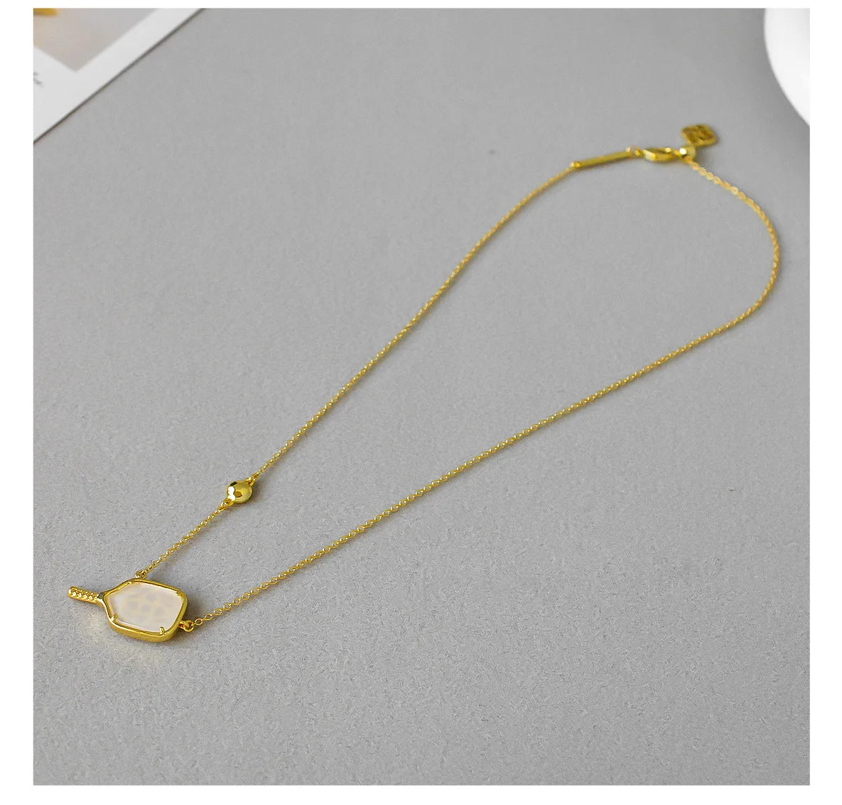 Pickleball Silver Short Pendant Necklace in Ivory Mother-of-Pearl Kendra Scott