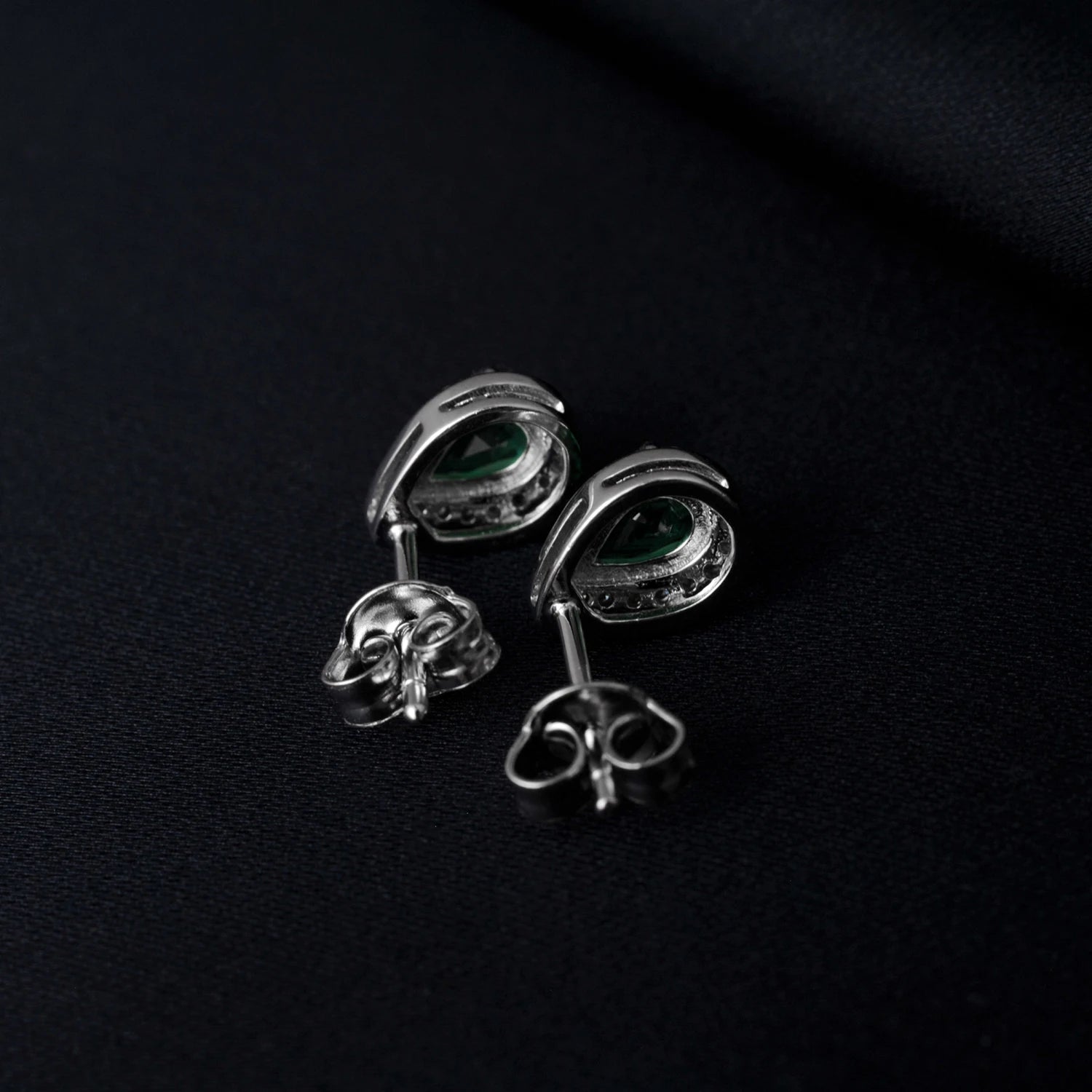 Pear Cut Nano Emerald Stud Earrings