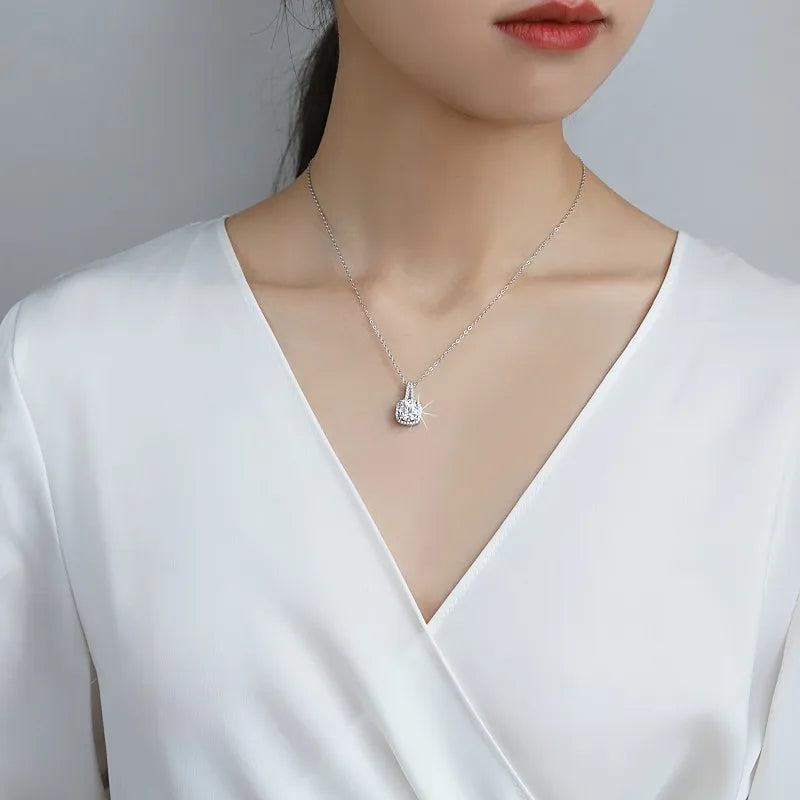 Petite & Pretty Square Moissanite Necklace