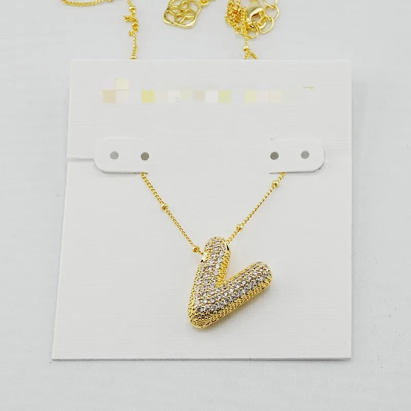 Kendra Scott Gold Initial Letter Necklace – 26 Zircon Alphabet Pendants