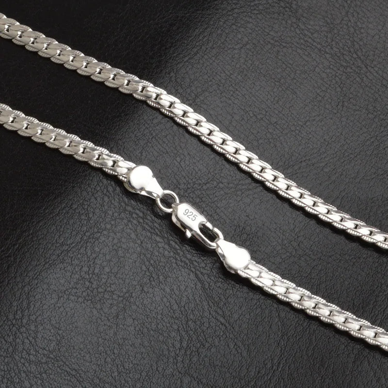 Sterling Silver Snake Chain Necklace – Classic Fashion Jewelry for Men & Women