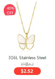 Stainless Steel Butterfly Jewelry Set - Gold Necklace & Earrings