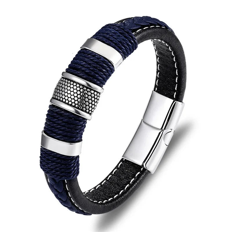 Men’s Stainless Steel Magnetic Buckle Bracelet | Trendy Charm Wristband