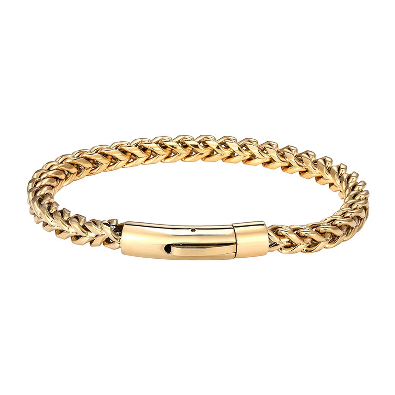 Stainless Steel Gold Plated Bracelet | For men