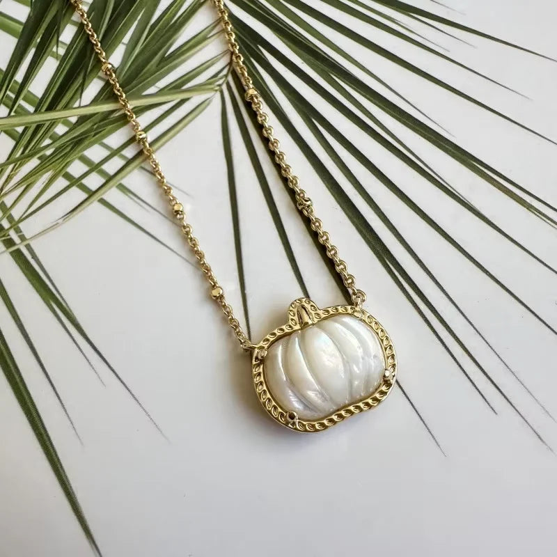 Halloween Pumpkin Pendant Necklace & Earrings Kendra Scott