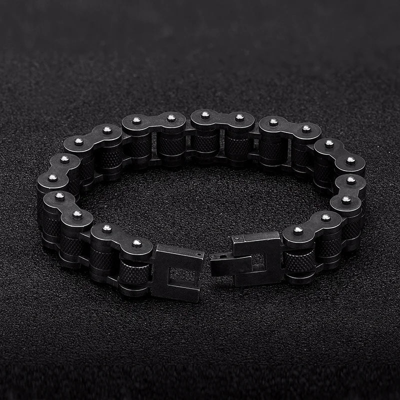 Men's Retro Biker Chain Bracelet | Stainless Steel Motorcycle Style Jewelry