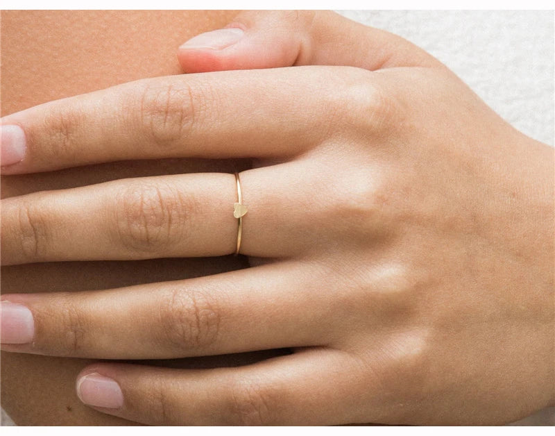 Heart Stacking Ring – 14K Gold Filled Minimalist Knuckle Ring | Boho Chic