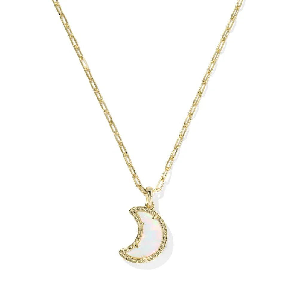 Kendra Scott Halloween White Opalescent Resin Moon Gold-plated