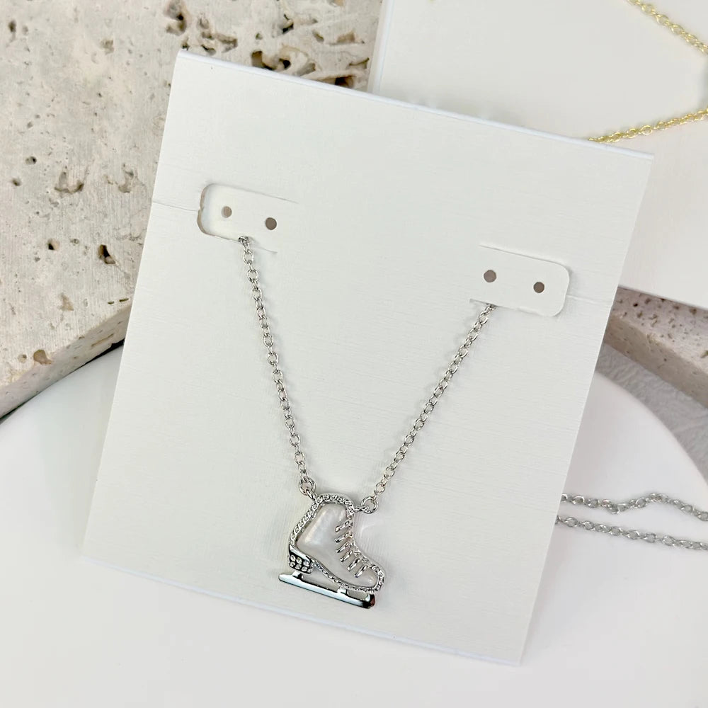 Ice Skate Pendant Necklace – 14K Gold