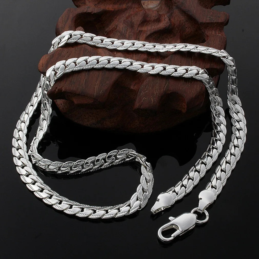 Sterling Silver Snake Chain Necklace – Classic Fashion Jewelry for Men & Women