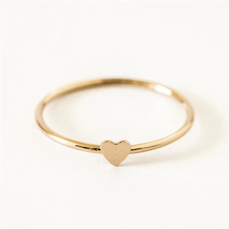 Heart Stacking Ring – 14K Gold Filled Minimalist Knuckle Ring | Boho Chic