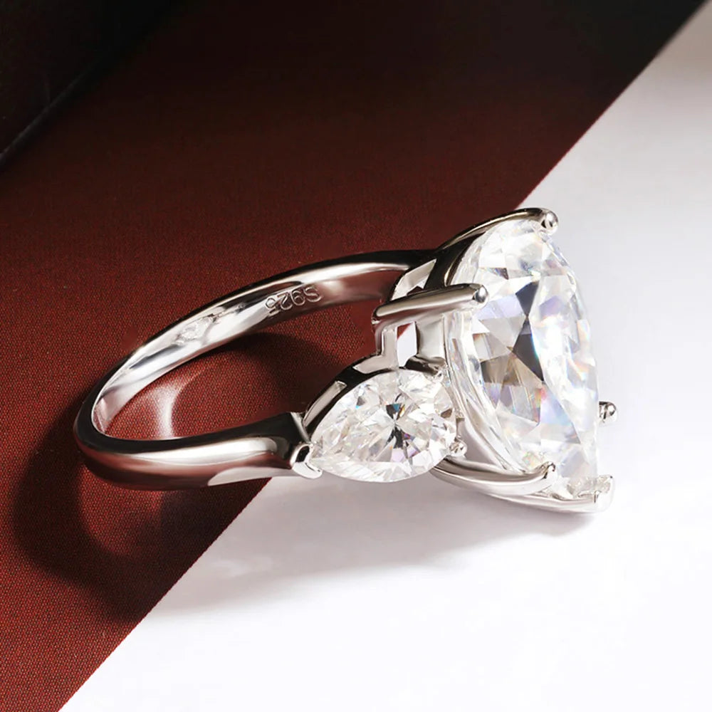 8 Carat Pear Cut Moissanite Ring