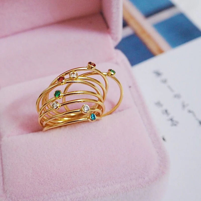 Gold-Filled Boho Handmade Rings – 6 Color Minimalist Stacking Jewelry | Anillos Mujer