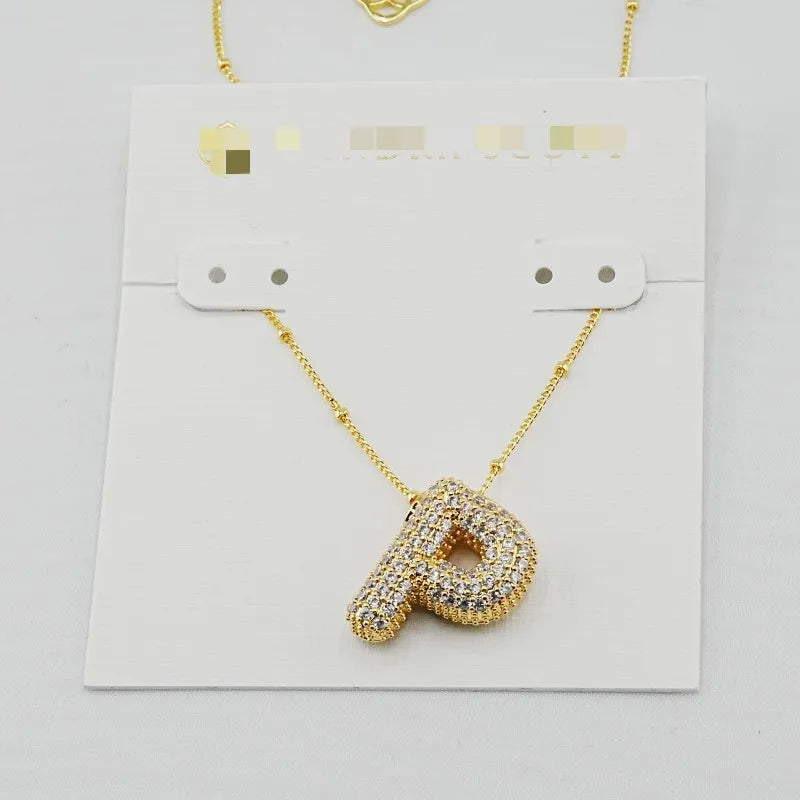 Kendra Scott Gold Initial Letter Necklace – 26 Zircon Alphabet Pendants