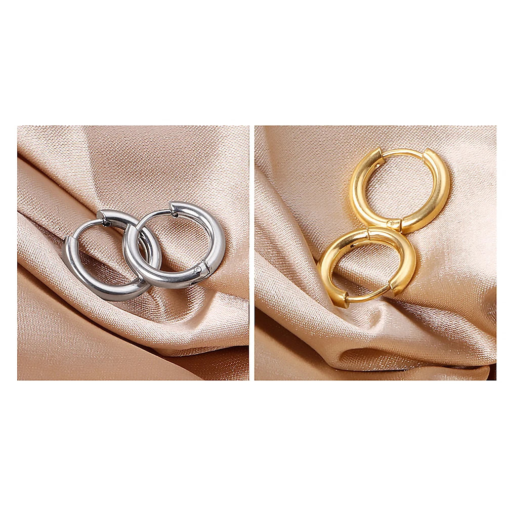 Gold Stainless Steel Earrings - for Women and Men