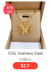 Stainless Steel Butterfly Jewelry Set - Gold Necklace & Earrings