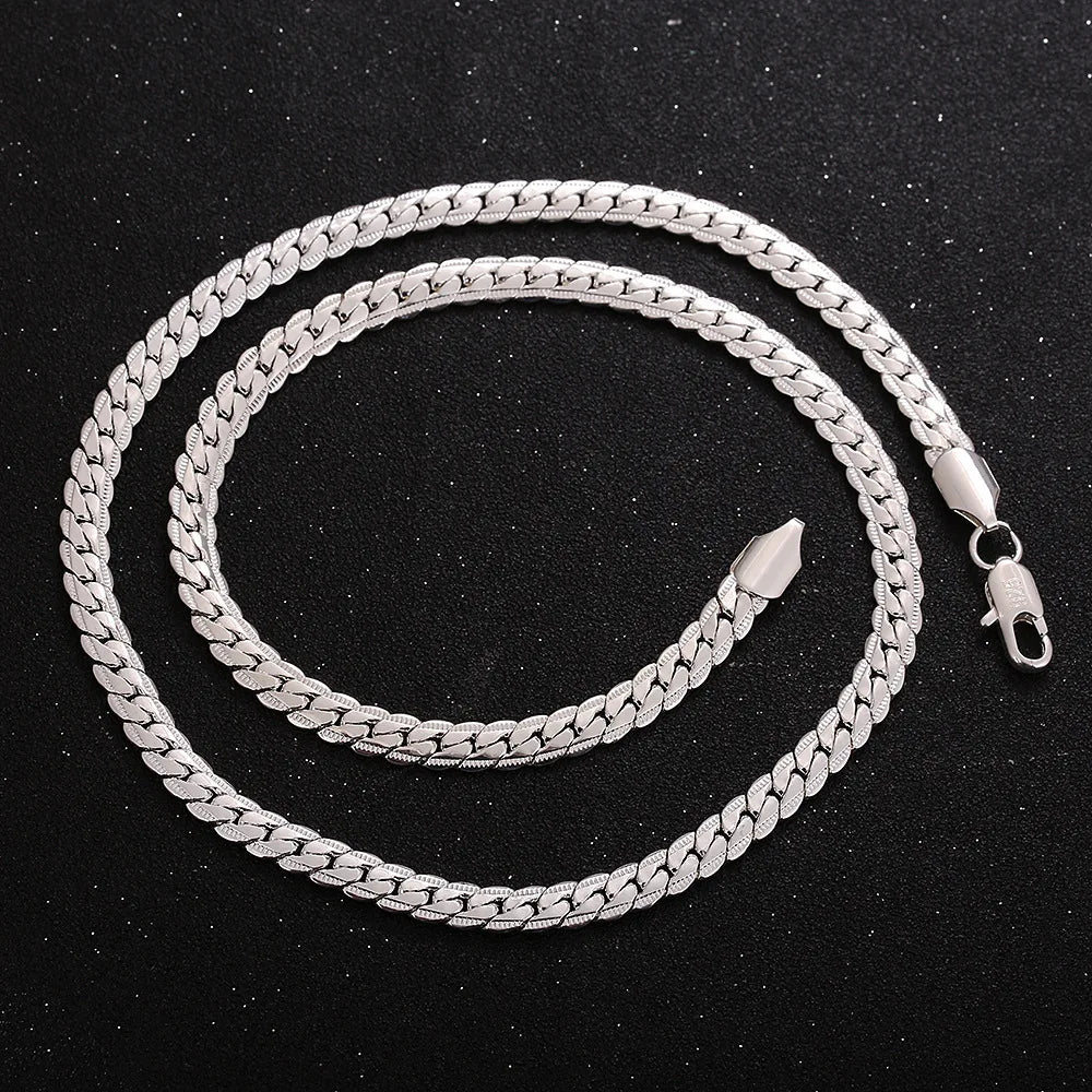 Sterling Silver Snake Chain Necklace – Classic Fashion Jewelry for Men & Women