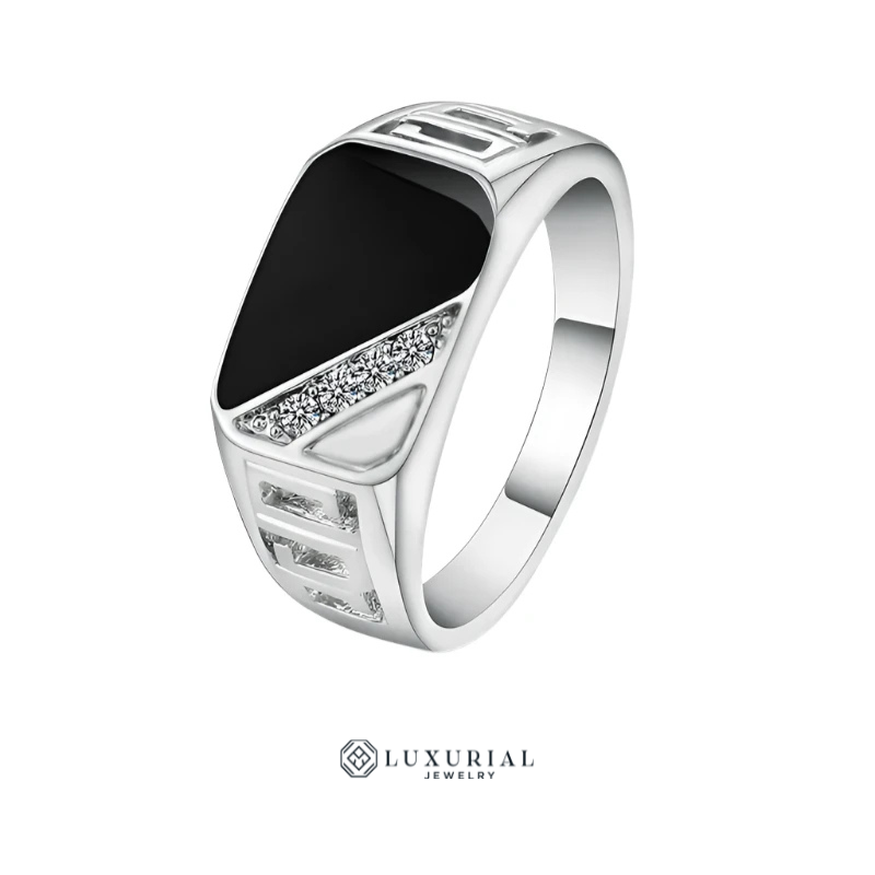 Ajax Men's Ring | Sterling Silver with Rhinestones